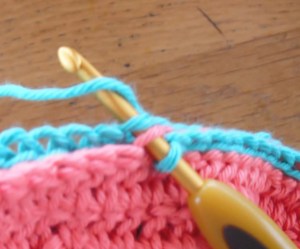 Joining by slip stitch